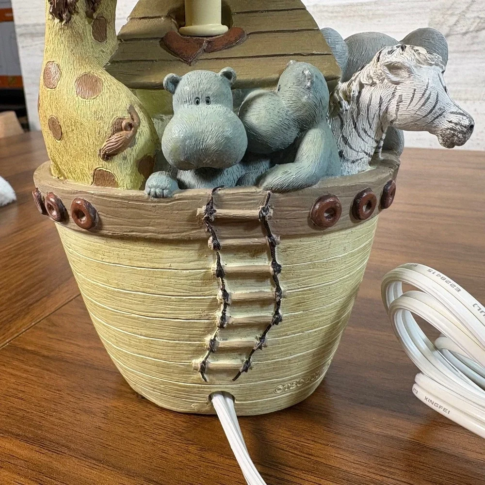 Moses Noah's Ark Nursery Lamp Resin Kids Room Decor 2007  12